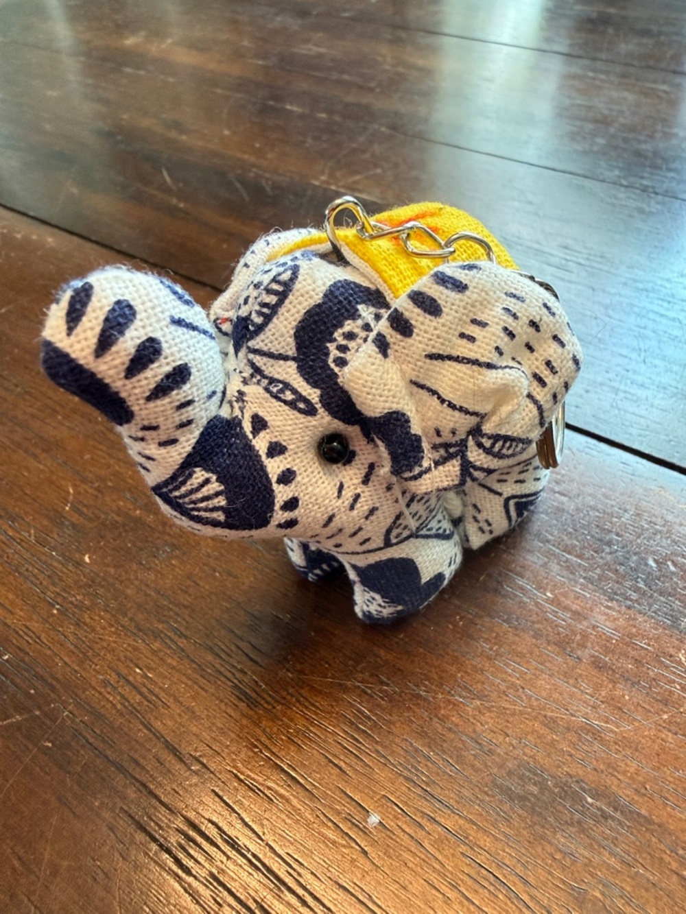 Adorable Blue & Yellow Thailand Elephant Keychain for Kids or Adults